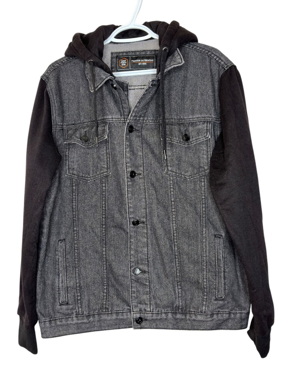 Denim and Fleece Hoody Jacket - Picture 2 of 8